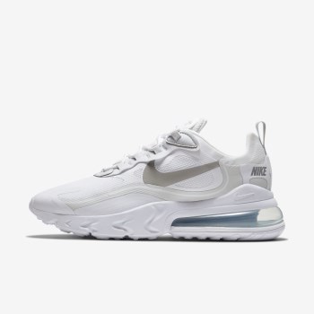 Nike Air Max 270 React - Férfi Utcai Cipő - Fehér/Platina/Szürke/Világos Szürke